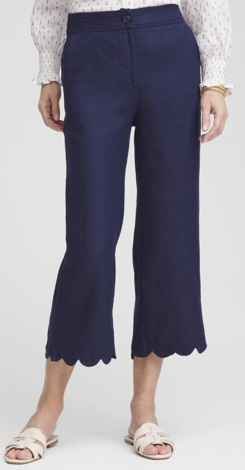 The Best Capri Pants To Buy Now tania stephens 50 is not old fashion blogger scalloped hem crop pants from chicos